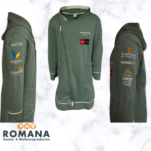 Aufguss WM  Zipper Jersey Badjas Saliegroen